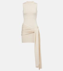 Вязаное мини-платье из шелка и хлопка Aya Muse, кремовый