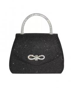 Женская вечерняя сумочка с блестящей ручкой и бантом Club Rochelier, черный