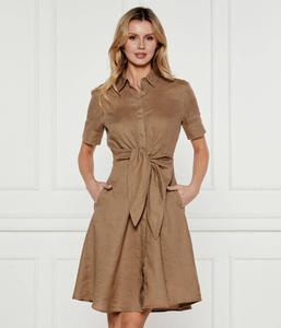 Льняное платье вакана Lauren Ralph Lauren, коричневый