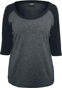 Рубашка с длинными рукавами Urban Classics Ladies 3/4 Contrast Raglan Tee, угольно-черный