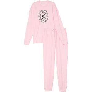 Хлопковый комплект длинной пижамы / Комплект пижамы Heather Pink Petal для женщин розовый Victoria's Secret, комплекты одежды (Heather Pink Petal/розовый)