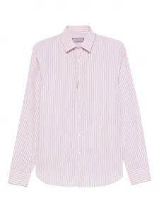 Полосатая хлопковая рубашка Canali, красный