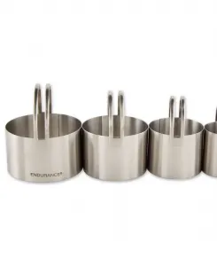 Набор из 4 круглых формочек для печенья Endurance, складывающихся одна в другую Rsvp International, серый