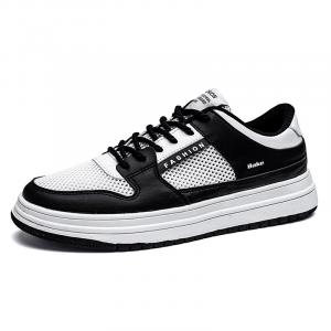 BAKE Антискользящие и износостойкие низкие скейтерские кроссовки для мужчин с эффектом увеличения роста бело-черные, цвет White Black