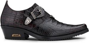 Мужские настоящие кожаные западные танцевальные туфли, ботинки крокодилового стиля, кубинские байкерские панк-ботинки Infinity Leather, черный/коричневый