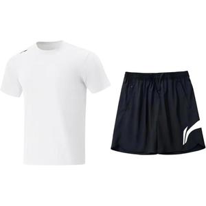 Li-Ning Casual Sportswear Unisex, standard белый short-sleeved t-shirts+черный sports shorts