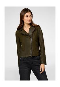 Женская кожаная куртка Мария в байкерском стиле из кожи наппа премиум-класса RICANO, цвет Oliv