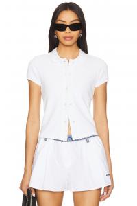 Разобранный поло-кардиган Alexander Wang, white