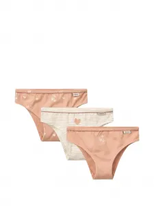 Комплект из трех трусов в полоску с принтом в виде сердечек Liewood, розовый