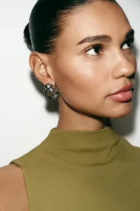 Zara Серьги-пуговицы с драгоценными камнями
