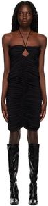 Черное платье-миди с рюшами и каплевидным вырезом Magda Butrym