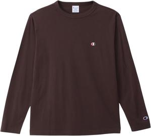 Мужская базовая футболка с длинным рукавом Champion C3-P401Z, длинный рукав, круглый вырез, 100% хлопок, вышивка логотипа в одну точку, футболка с длинным рукавом, мужская базовая модель, шоколадный