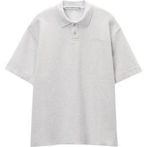 Поло SS25 мужская Alexander Wang, светло-серый