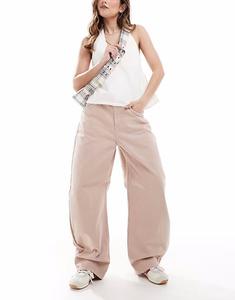 Джинсы-бочонки с высокой посадкой ASOS DESIGN цвета манука
