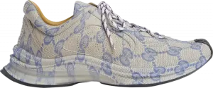 Кроссовки Gucci Run Sneaker Beige Blue Monogram, бежевый