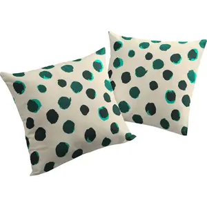 Наволочка Dekokissen Kissenhülle Dots из органического хлопка, наволочка без наполнителя, 1 штука Adam, Grün + bedruckt