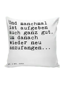 Подушка Mr & Mrs Panda 40x40 Und manchmal ist aufgeben, белый