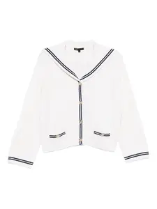 Полосатый кардиган на пуговицах Maje, белый