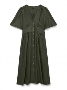 Vero Moda Curve Платье 'VMCMelaney' в темно-зеленом цвете