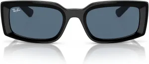 Женские солнцезащитные очки Ray-Ban Rb4395f Kiliane с низкой переносицей и квадратной формой, Black/Dark Blue