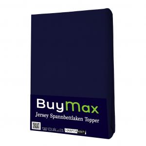 Простыня из джерси-топпера, 100 % хлопок, 200x200 см, темно-синий Buymax