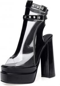 Женские летние ботильоны MRKEWUNEY на платформе с массивным каблуком, 93 Black