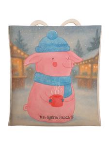 Mr. & Mrs. Panda Сумка с изображением свиньи и глинтвейна, без слогана, белого цвета