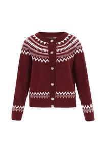 Вязаный кардиган DreiMaster Maritim, темно-красный/белый