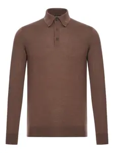 Рубашка-поло на пуговицах Zegna, коричневый