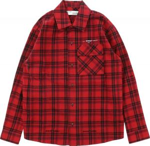 Рубашка Off-White Flannel Check Shirt 'Red', красный