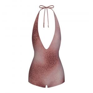 Купальник SKIMS Signature Swim Plunge Shortie, розовый