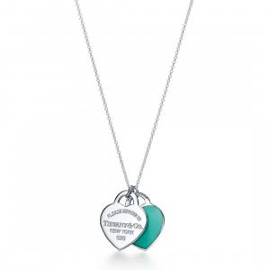 Подвеска Tiffany & Co. Return to Tiffany Heart Tiffany Blue Double Heart Tag, серебро