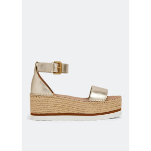 Сандалии SEE BY CHLOÉ Glyn platform espadrille sandals, золотой