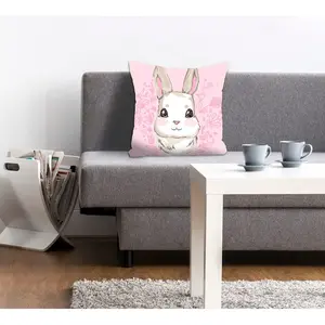 Декоративная подушка queence Ivar с милым зайчиком Queence, Rosa + bedruckt
