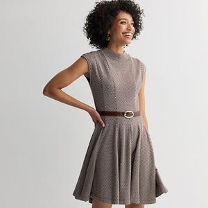 Женское мини-платье с поясом и узором в виде шеврона Taylor