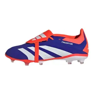 Predator Elite Foldover Tongue FG Lucid Blue Cloud White Solar Red GS Adidas, красный