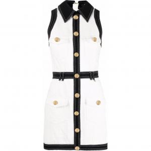 SS22 Белое платье без рукавов для женщин BALMAIN