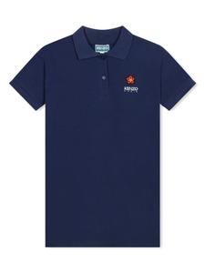 Kenzo Kids платье-поло из органического хлопка пике, синий