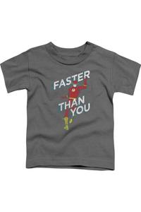 Футболка DC Comics Flash "Быстрее тебя" с коротким рукавом для детей Gildan, Charcoal