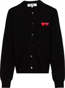 Кардиган Comme des Garçons PLAY Double Heart Cardigan 'Black', черный