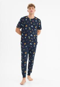 Пижамный комплект Chelsea Peers ANIMAL PARTY CREW SET, Dark Blue
