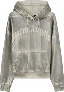 Худи Palm Angels Metallic Hoodie 'Grey/White', серый