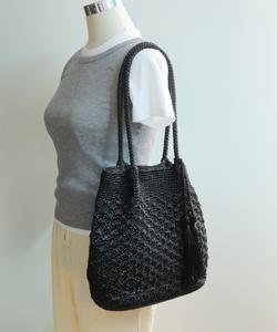 Плетеная сумка-корзина из люрекса United Base, цвет Black