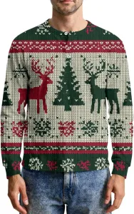 Футболка с рождественским принтом Henley Button Front Placket Pullover FQZWONG