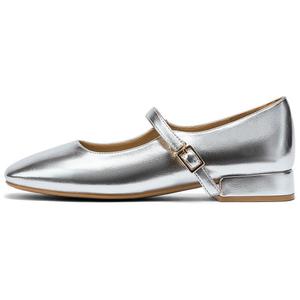 Туфли Мэри Джейн на плоской подошве женские DAPHNE, Silver