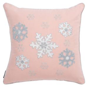 Подушка Safavieh Sunderland Snowflake, 18x18 см, серебряный / розовый