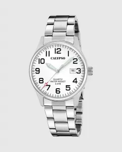 K5860/1 Базовые мужские часы в серебристо-стальном корпусе Calypso, серебряный