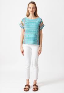 Футболка с принтом O-NECK RETRO PATTERN Ivko, светло-голубой