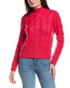 Форте Кашемир Кэбл Кашемировый свитер с высоким воротником Forte Cashmere, розовый