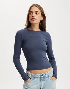 Футболка Cotton On All Day с длинными рукавами, темно-синего цвета Cotton On